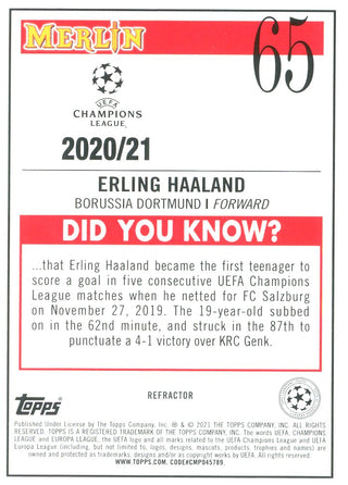 Erling Haaland 2021 Topps Card