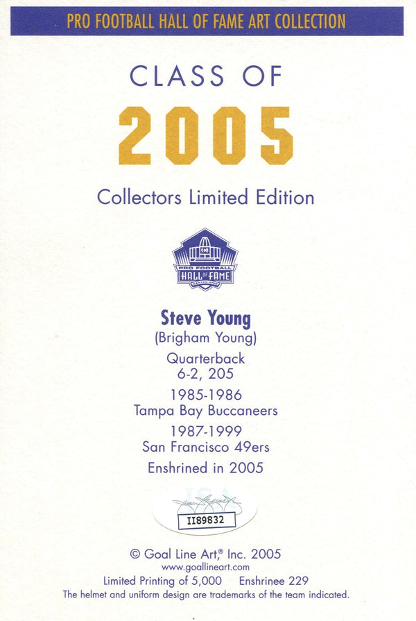 Steve Young 1st Day Cover Envelope (JSA)