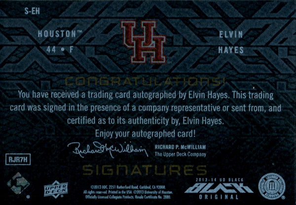 Elvin Hayes 2013 Upper Deck Black Original Autographed Card #13/75
