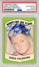 Greg Valentine "HOF 2004" Autographed 1982 All Star Card #33  (PSA Auto)