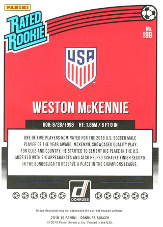 Weston McKennie 2019 Panini Rated Rookie Card