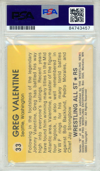 Greg Valentine "HOF 2004" Autographed 1982 All Star Card #33  (PSA Auto)