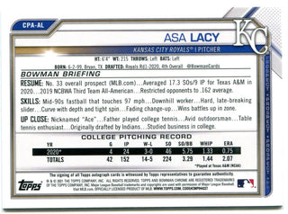 Asa Lacy Bowman Chrome Auto Prospect 007/150 #CPA-AL