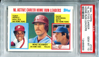 NL Active Career Home Run Leaders 1984 Topps Card (PSA)