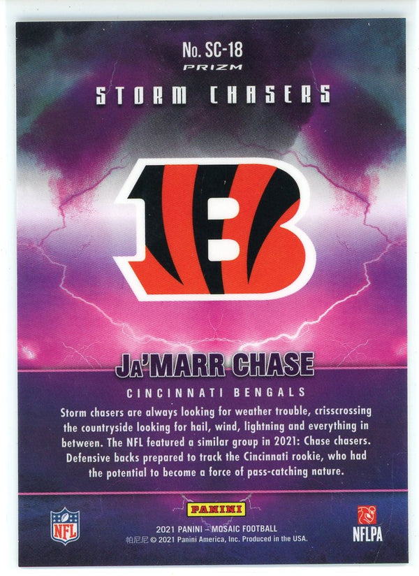 Ja'Marr Chase 2021 Panini Mosaic Storm Chasers Prizm Rookie Card #SC-18