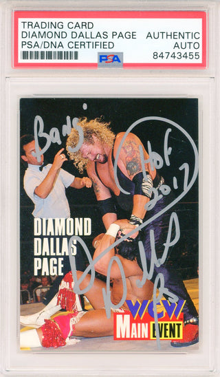 Diamond Dallas Page "HOF 2017, Bang" Autographed 1992 Topps Card #13  (PSA Auto)