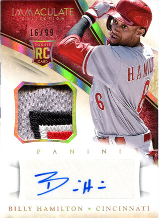 Billy Hamilton Autographed 2014 Panini Immaculate Collection Rookie Jersey Card