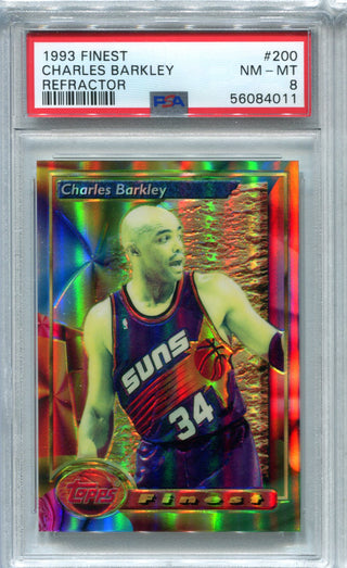 Charles Barkley 1993 Topps Finest Refractor #200 PSA NM-MT 8 Card