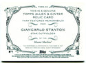 Giancarlo Stanton Topps Allen and Ginter Jersey Card 2015