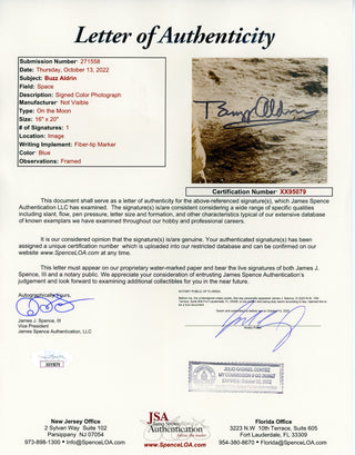 Buzz Aldrin Autographed Framed 16x20 Photo (JSA)