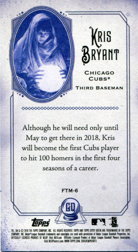 Kris Bryant 2018 Topps Gypsy Queen Fortune Teller Card