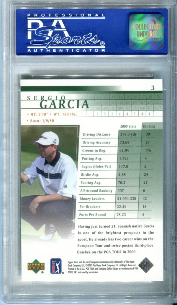 Sergio Garcia 2001 Upper Deck Golf Card PSA 9 (MINT)