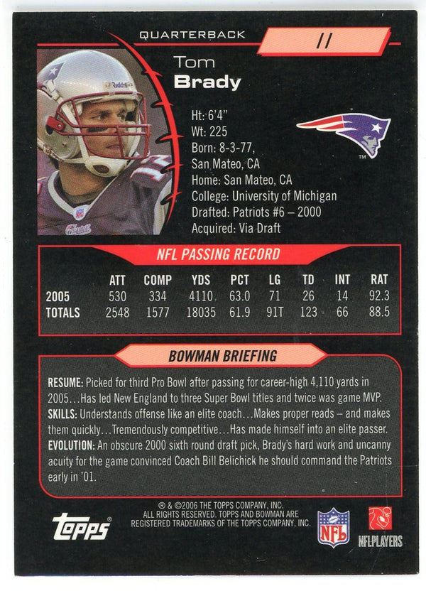 Tom Brady 2006 Bowman Card #11