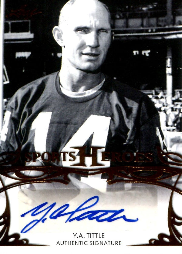 Y.A. Tittle 2013 Leaf Sports Heroes Autographed Card