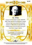 Y.A. Tittle 2013 Leaf Sports Heroes Autographed Card