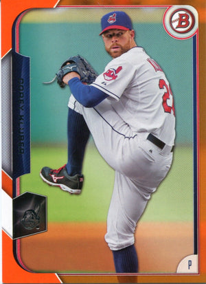 Corey Kluber 2015 Bowman Orange Parallel Card 14/25