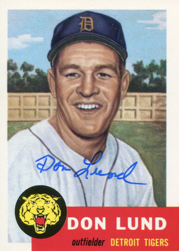 Don Lund Autographed Topps Archives 1953 Series Card