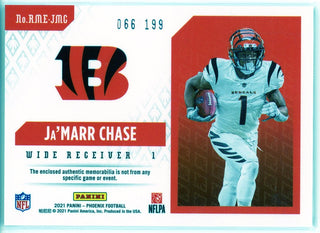 Ja'Marr Chase 2021 Panini Phoenix Rookie Patch Card #RME-JMC