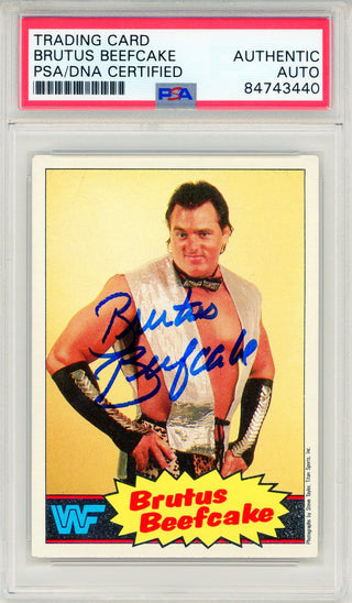 Brutus Beefcake Autographed 1985 Topps WWF Card #10 (PSA Auto)