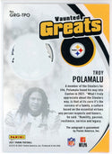 Troy Polamalu Autographed 2022 Panini Impeccable Vaunted Greats Card #GRG-TPO