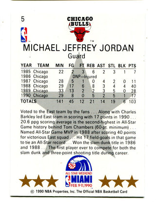 Michael Jordan 1990 NBA Hoops All-Star East #5 Card