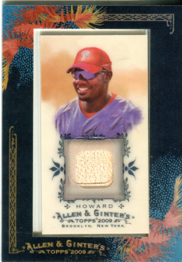 Ryan Howard 2009 Topps Allen and Ginter's Game Used Bat Relic Card