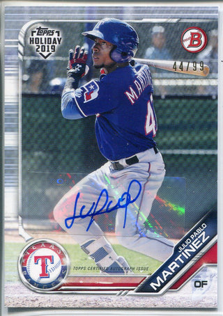 Julio Pablo Martinez Autographed 2019 Topps Holiday Bowman Rookie Card 44/99