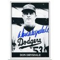 Don Drysdale Autographed Black and White Baseball Cards