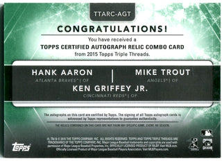2022 Topps Triple Threads MIKE TROUT Jumbo Game Used Jersey Relic