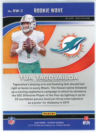 Tua Tagovailoa 2020 Panini Playoff Rookie Wave Rookie Card #RW-3