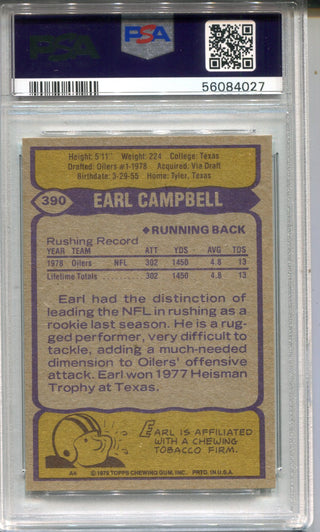 Earl Campbell 1979 Topps #390 PSA NM-MT 8 Card