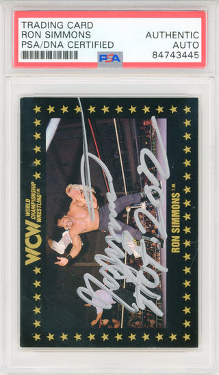 Ron Simmons "HOF 2012" Autographed 1991 WCW Card #16 (PSA Auto)