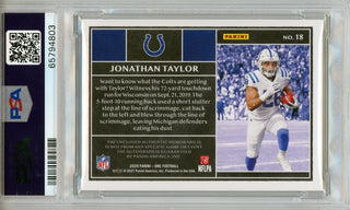 Jonathan Taylor Autographed 2020 Panini One Patch Blue Rookie Card #18 (PSA Auto 10)