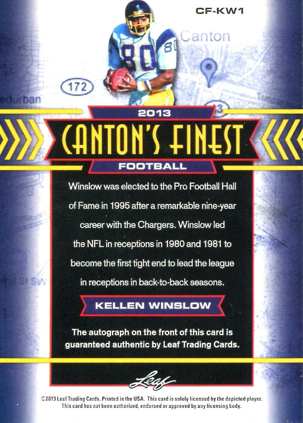 Kellen Winslow 2013 Leaf Sports Heroes Autographed Card
