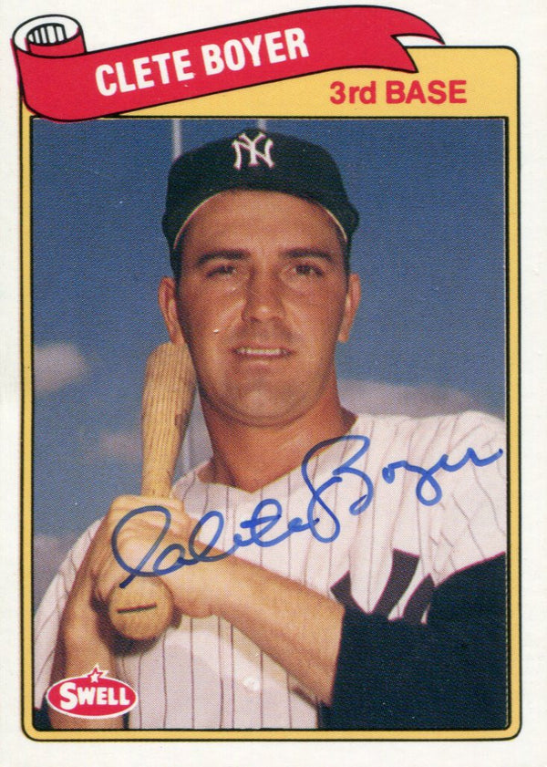 Clete Boyer Autographed 1989 Swell Card