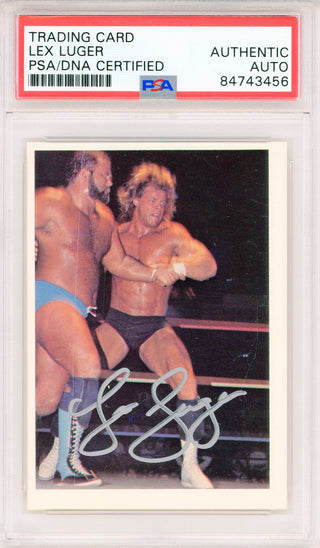 Lex Luger Autographed NWA Card #7 (PSA Auto)
