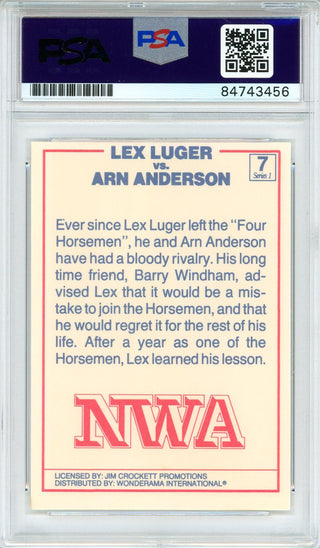 Lex Luger Autographed NWA Card #7 (PSA Auto)