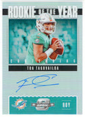 Tua Tagovailoa Autographed 2020 Panini Contenders Optic Rookie of the Year Contenders Silver Prizm Card #ROY4
