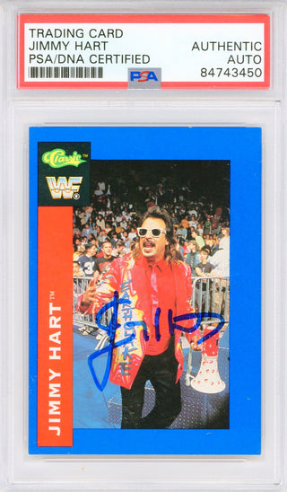 Jimmy Hart Autographed 1991 Classics WWF Card #77 (PSA Auto)