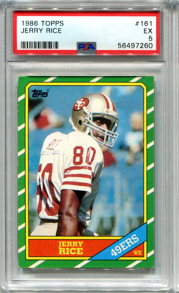 Jerry Rice 1986 Topps Rookie Card #161 PSA EX 5 Card