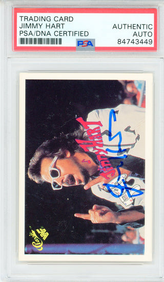 Jimmy Hart Autographed 1990 Classics WWF Card #23 (PSA Auto)