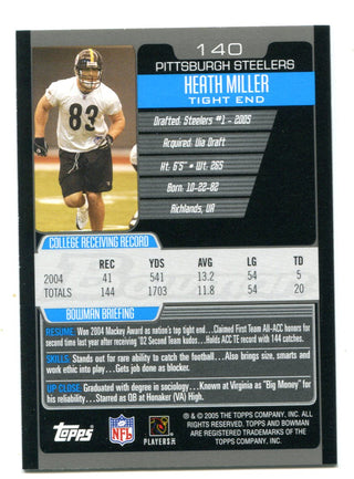 Heath Miller 2005 Bowman #140 RC