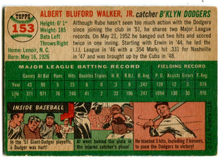 Al "Rube" Walker 1954 Topps #153 Card
