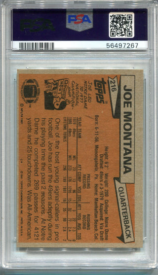 Joe Montana 1981 Topps #216 PSA EX 5 Card