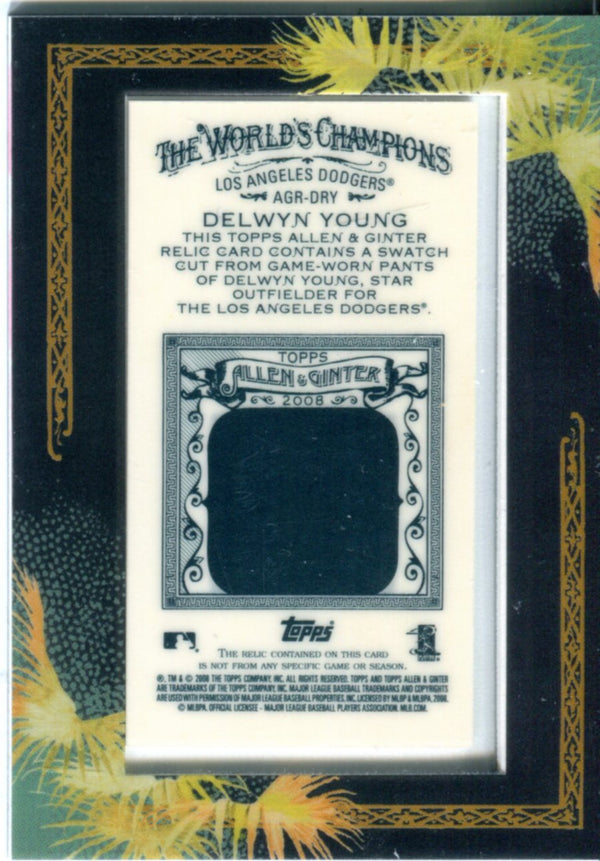 Delwyn Young 2008 Topps Allen and Ginter's Game Worn Relic Card