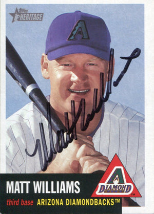 Matt Williams Autographed 2002 Topps Heritage Card