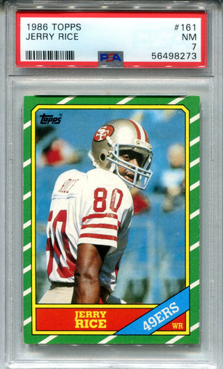 Jerry Rice 1986 Topps Rookie Card #161 PSA NM 7 Card