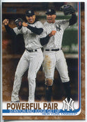 Giancarlo Stanton & Aaron Judge Powerful Pair 2019 Topps Series 2 Camo Card 17/25