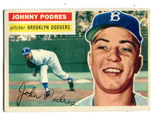 Johnny Podres 1956 Topps #173 Card