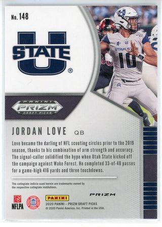 Jordan Love 2020 Panini Prizm Draft Picks Prizm Rookie Card #148